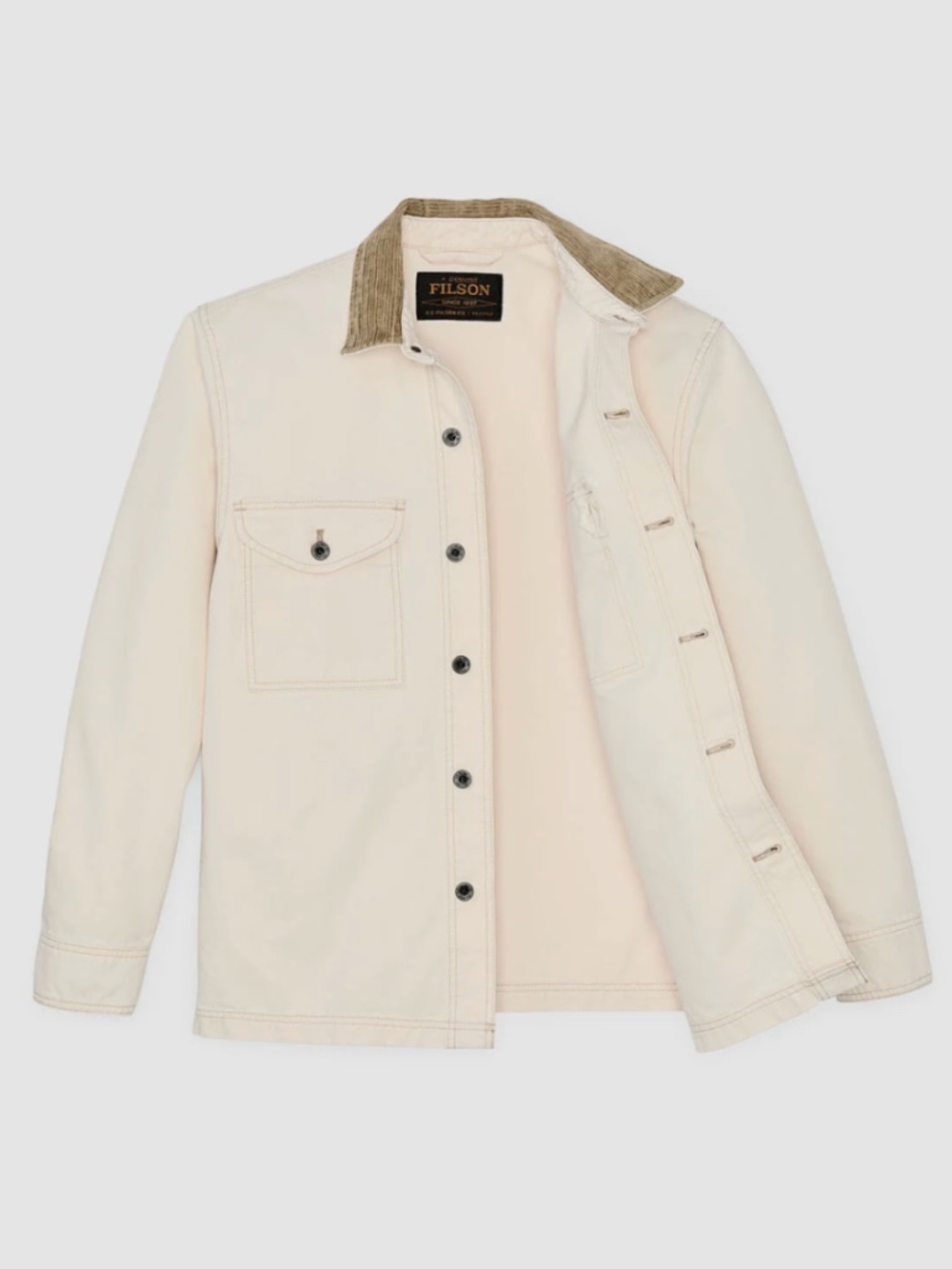 FILSON RUSTIC CANVAS JAC-SHIRT - Natural Seed - SZ LARGE - NWT